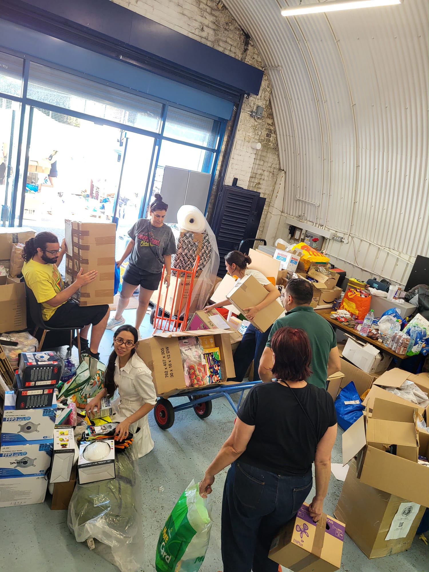 A collection centre in full swing.