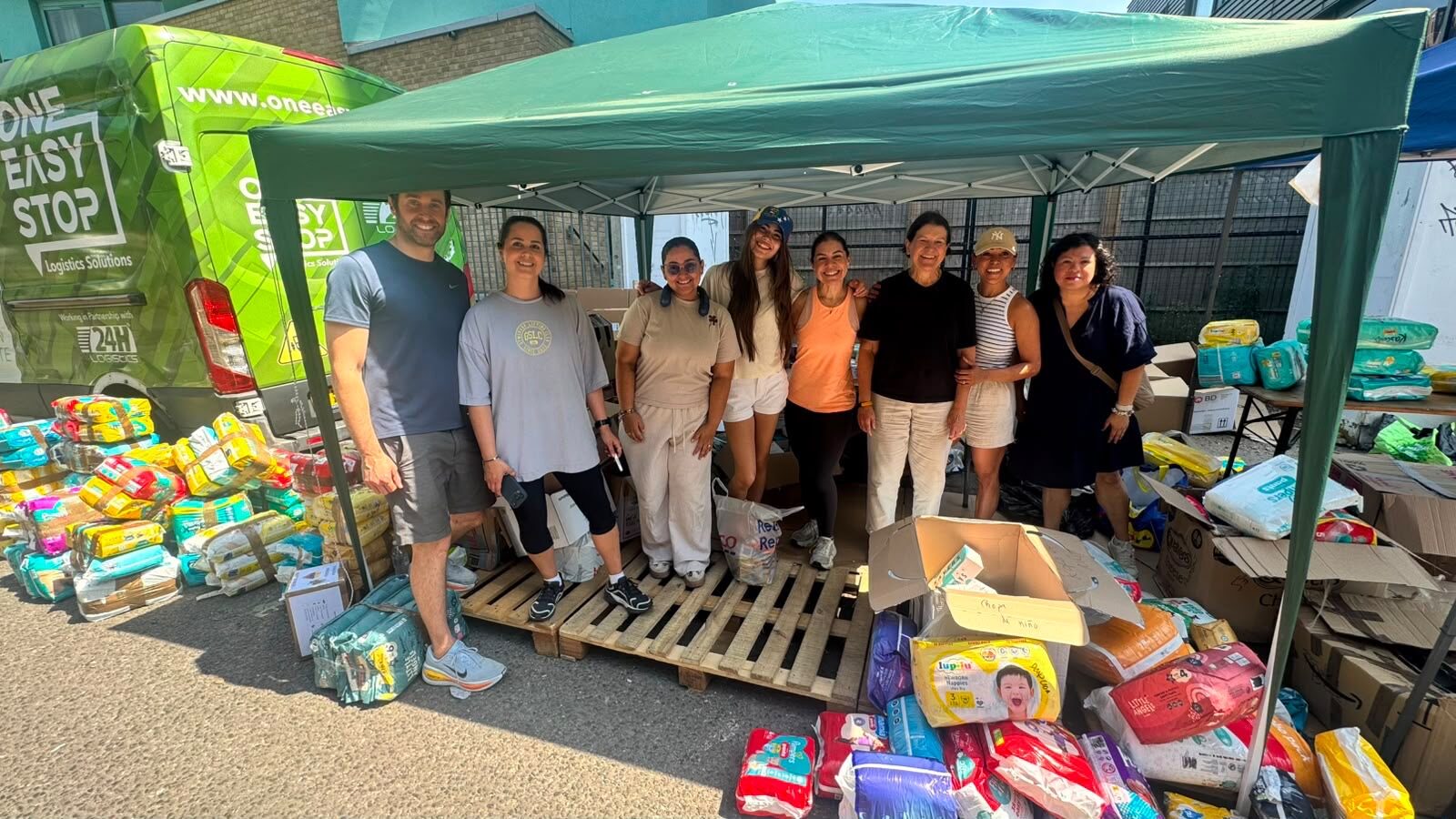 Our team at a collection drive, London.